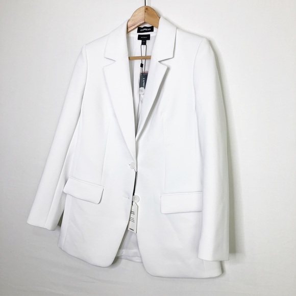 Express off-white super soft double knit, two button closure blazer. - Picture 7 of 9